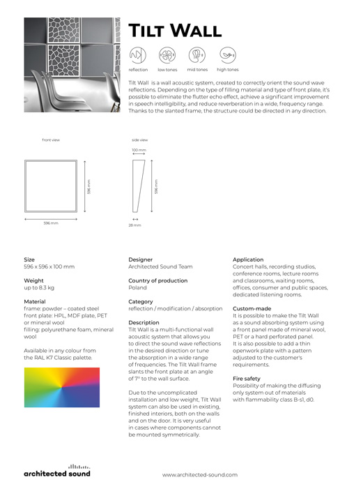 Architected Sound Tillt Wall - Sound reflecting system panel - Thumbnail cover of product sheet