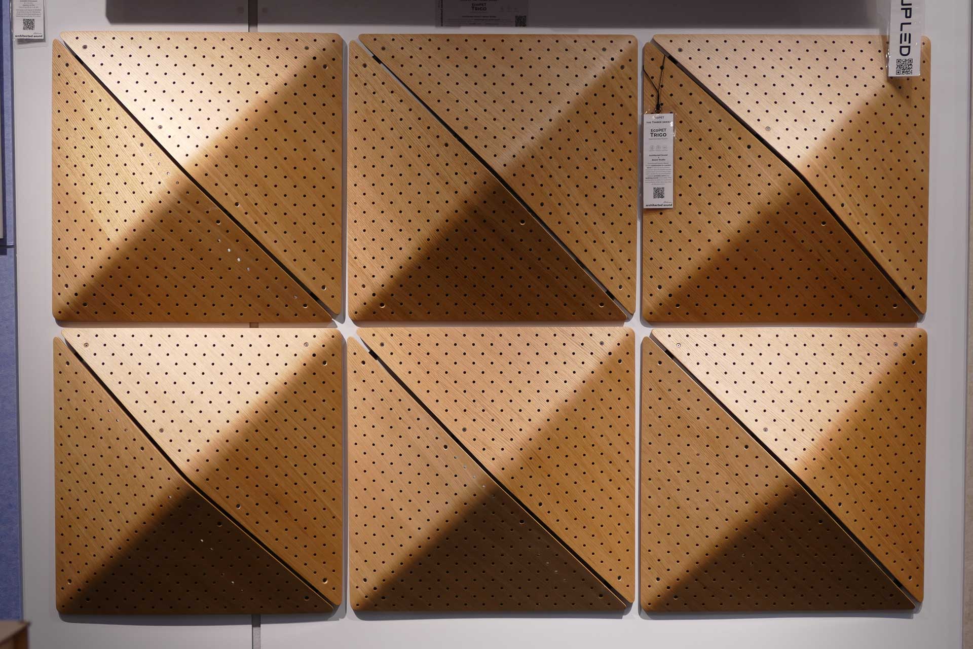 Perforated playwood wall cladding 3d panels